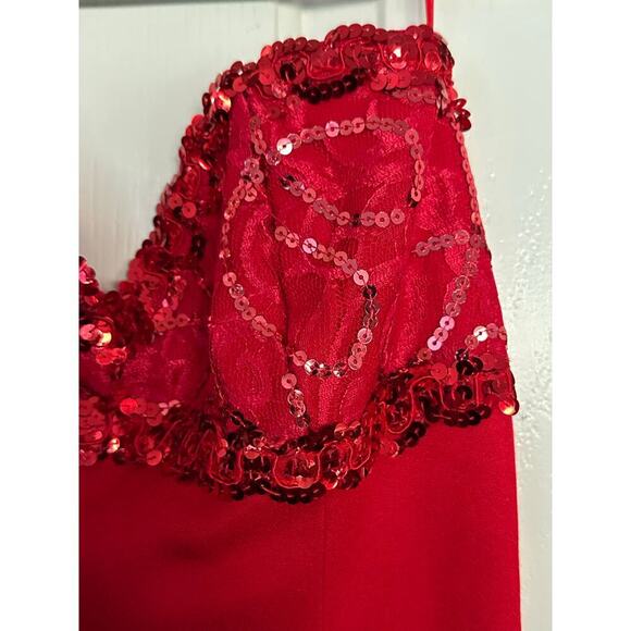 Vintage Jessica McClintock Gunne Sax red cocktail dress size 7 - Picture 4 of 10